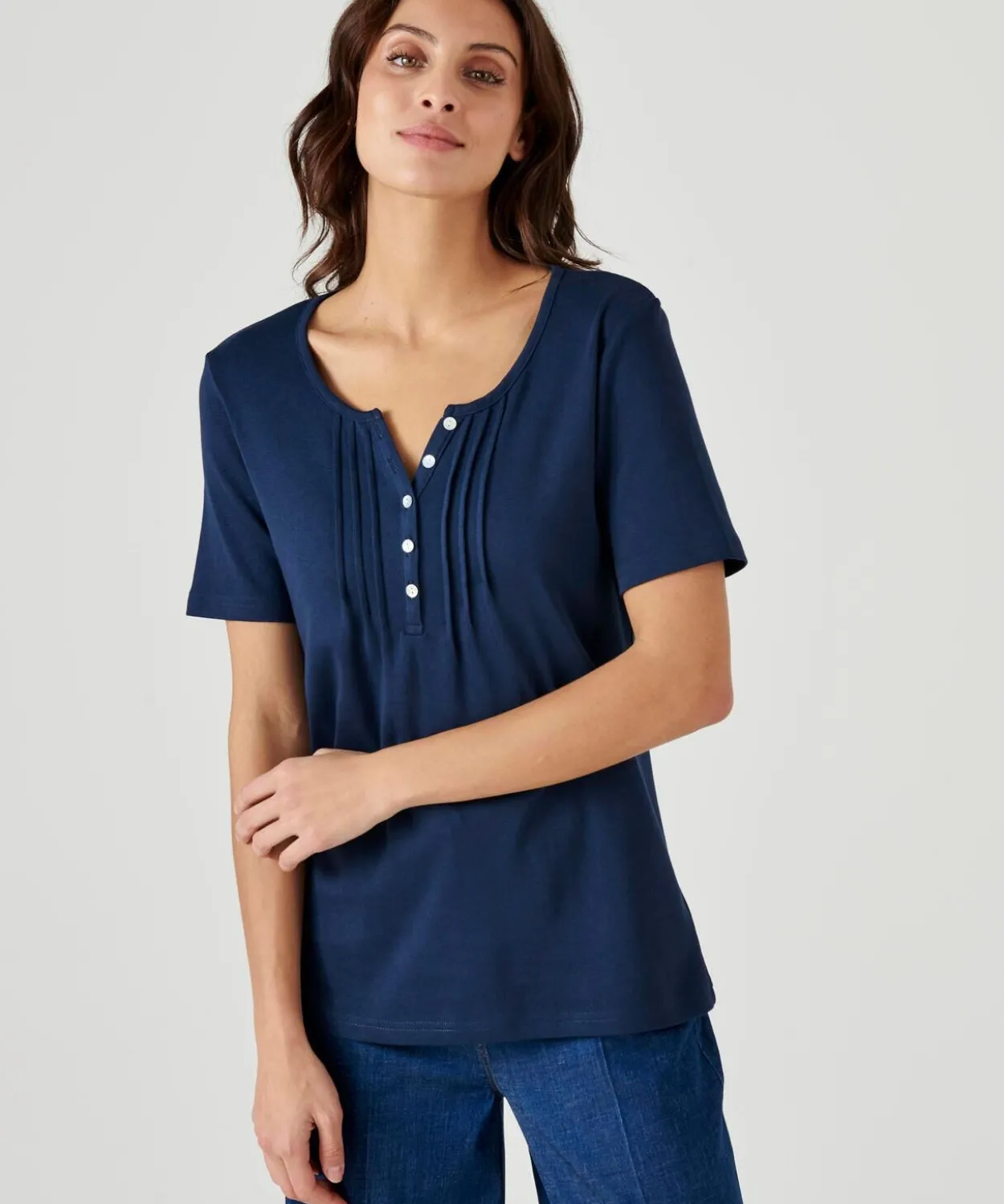 T-shirt fine côte pur coton