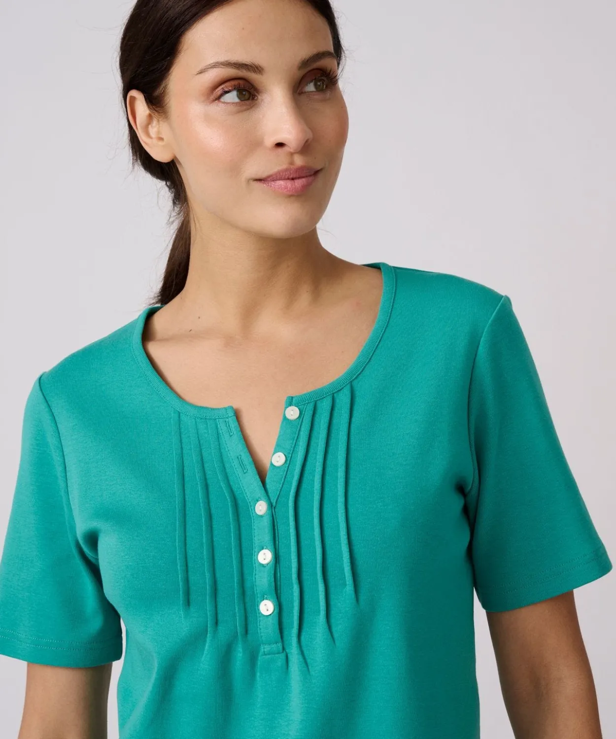 T-shirt fine côte pur coton