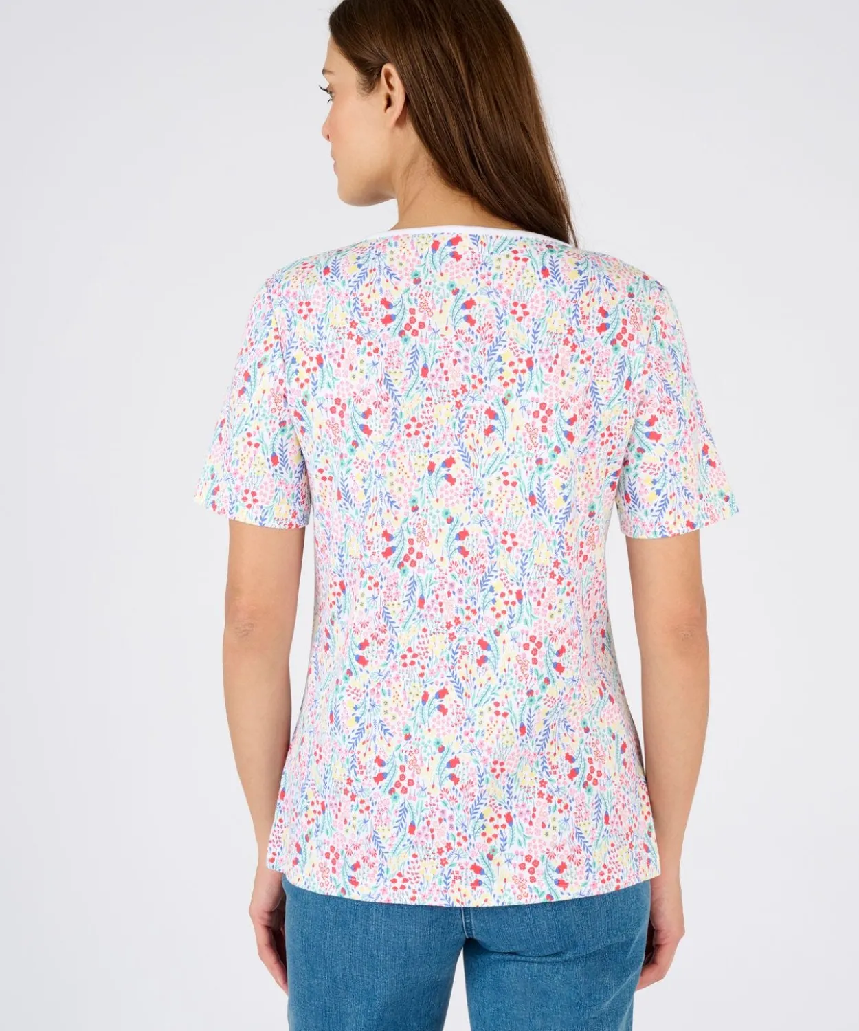 T-shirt fine côte pur coton