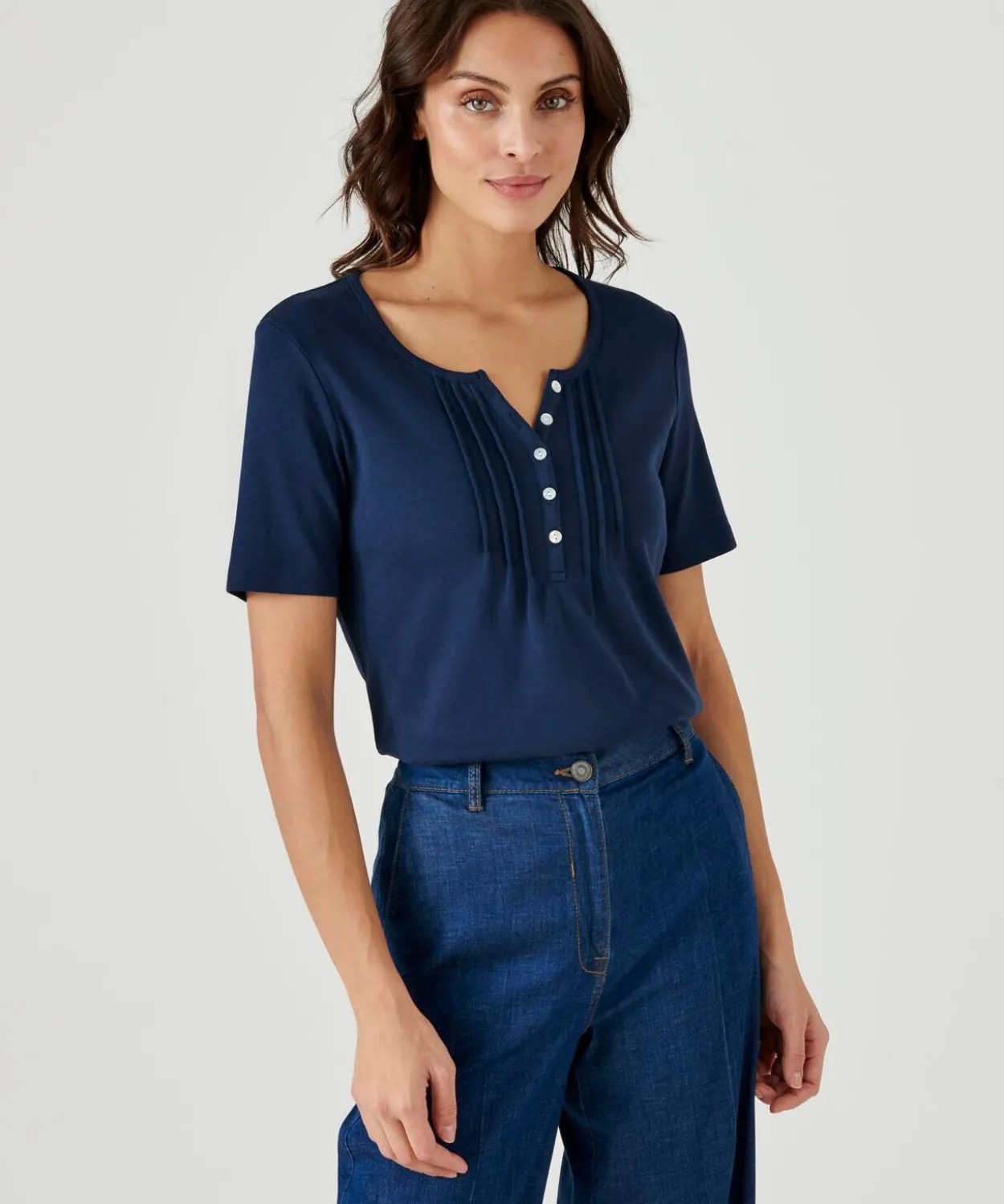 T-shirt fine côte pur coton