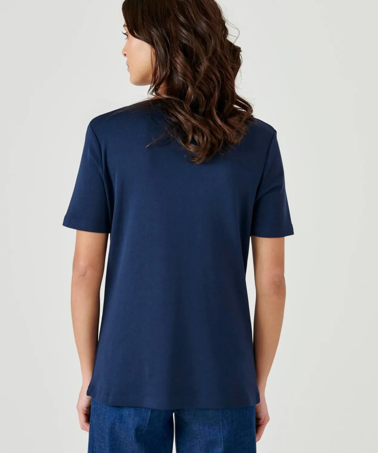 T-shirt fine côte pur coton