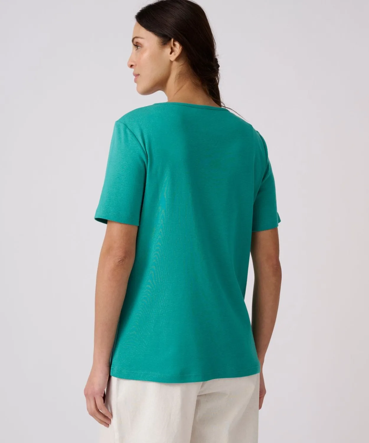 T-shirt fine côte pur coton