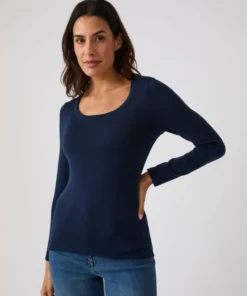 T-shirt fine côte Thermolactyl Sensitive, encolure dégagée
