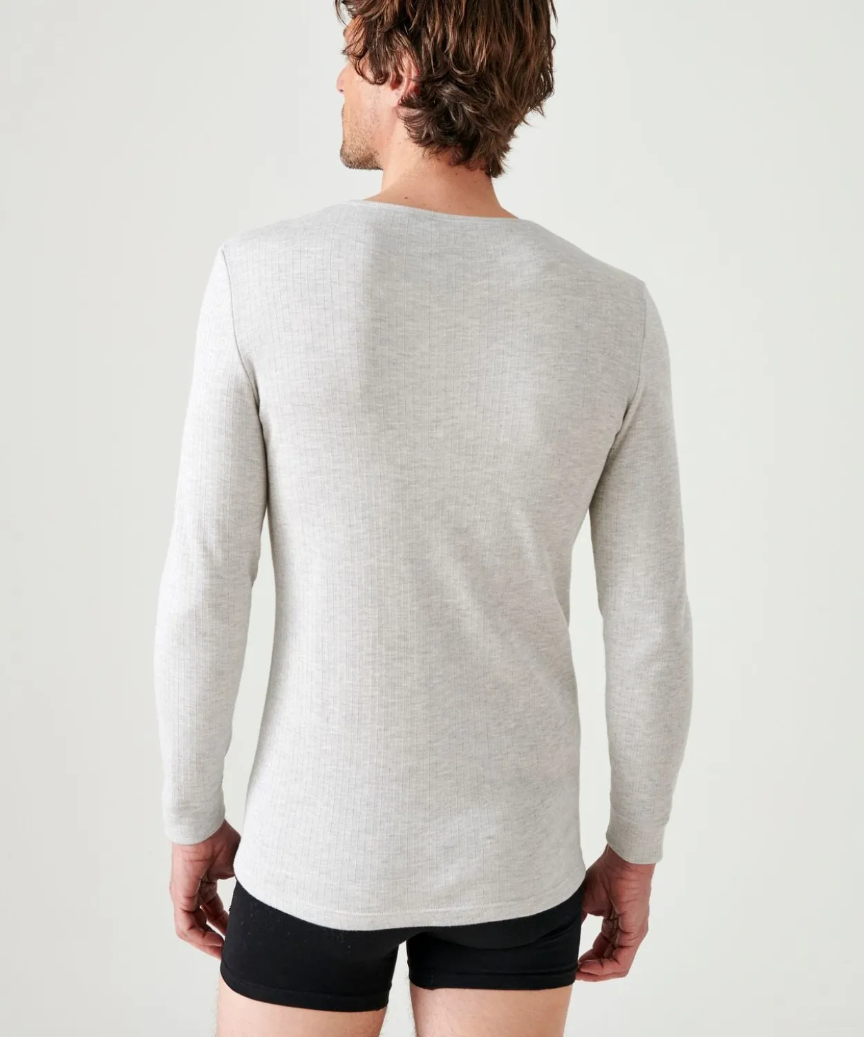 T-shirt homme Thermolactyl col rond, côtes molletonnées