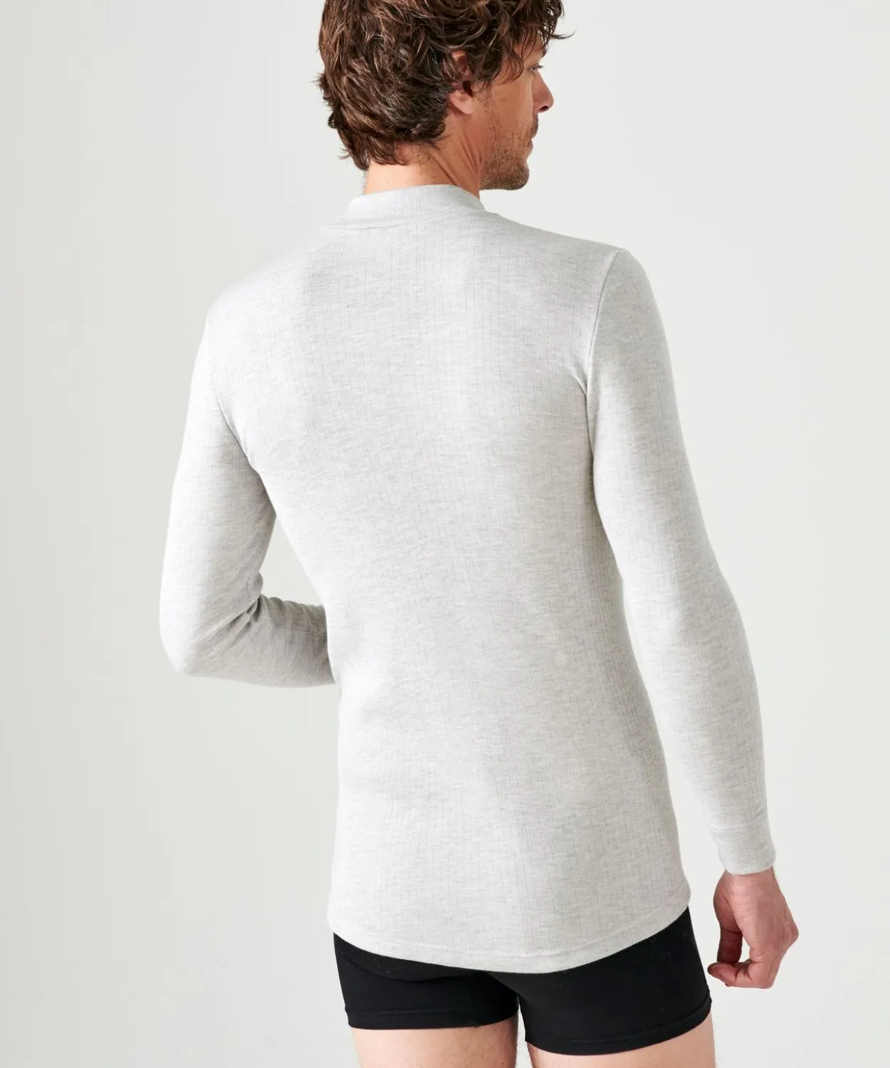 T-shirt homme Thermolactyl col rond, côtes molletonnées