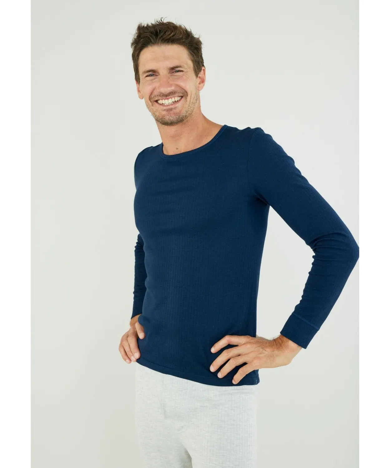 T-shirt homme Thermolactyl col rond, côtes molletonnées
