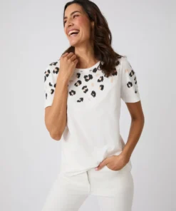 T-shirt imprimé reliefé