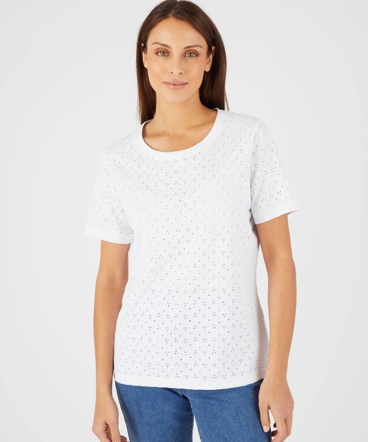 T-shirt maille brodée pur coton