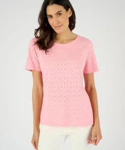 T-shirt maille brodée pur coton
