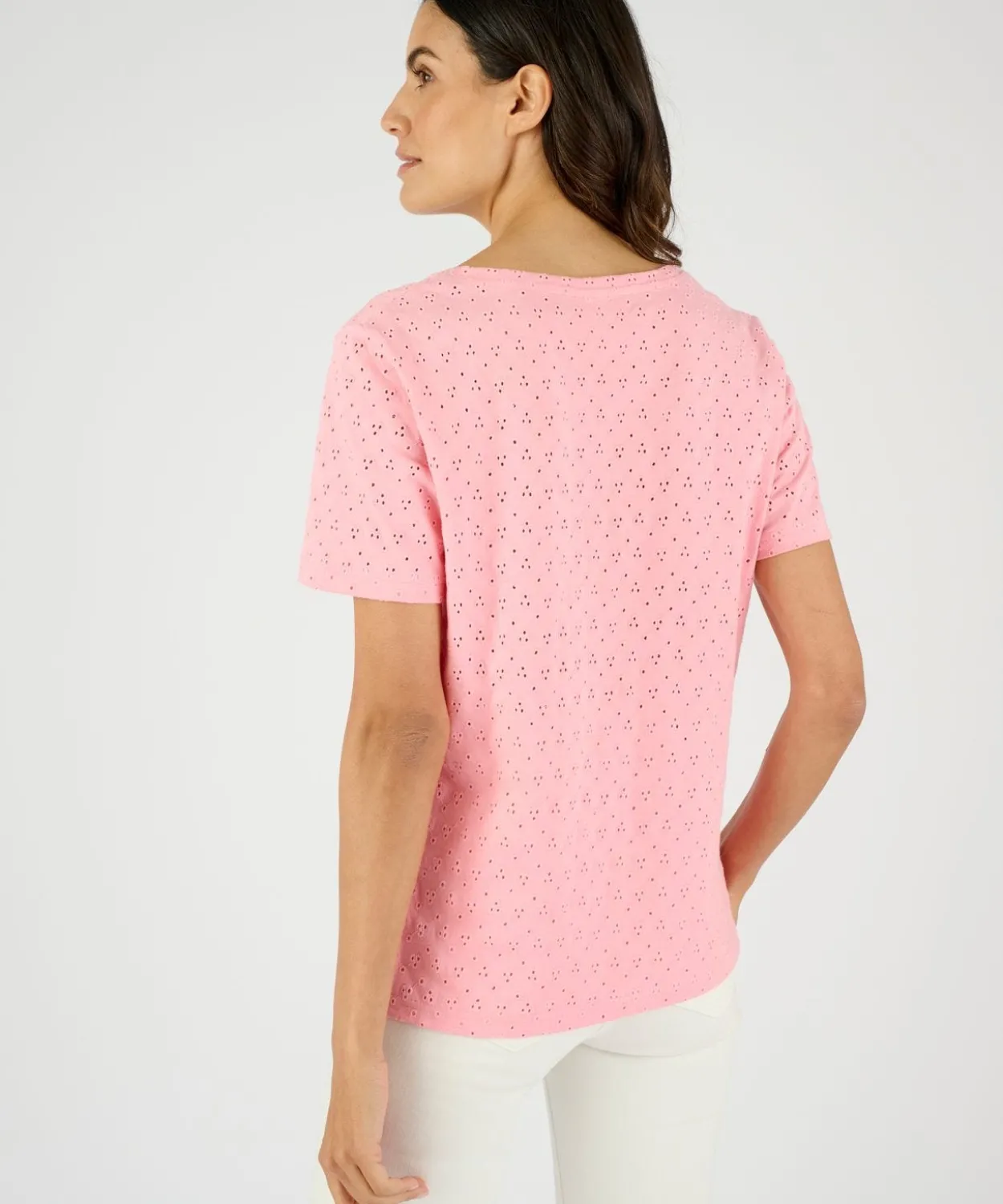 T-shirt maille brodée pur coton