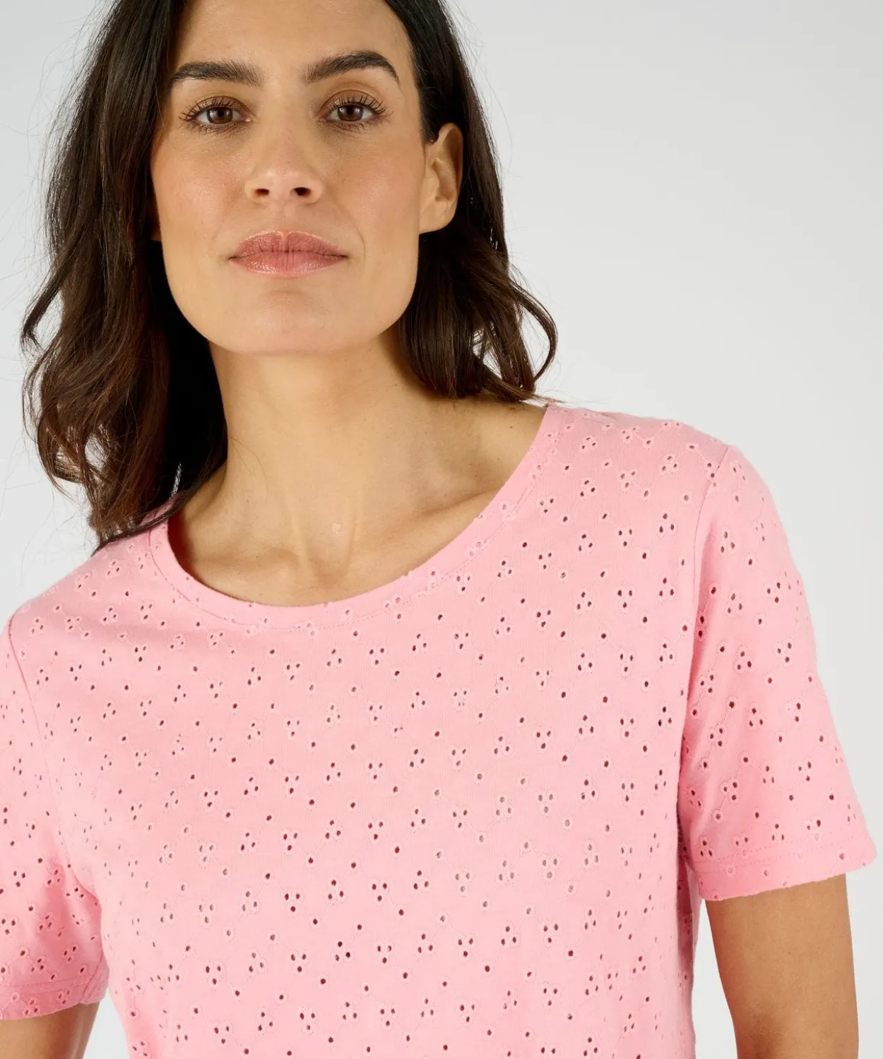 T-shirt maille brodée pur coton