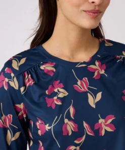 T-shirt maille chaude imprimé végétal