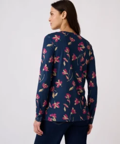 T-shirt maille chaude imprimé végétal