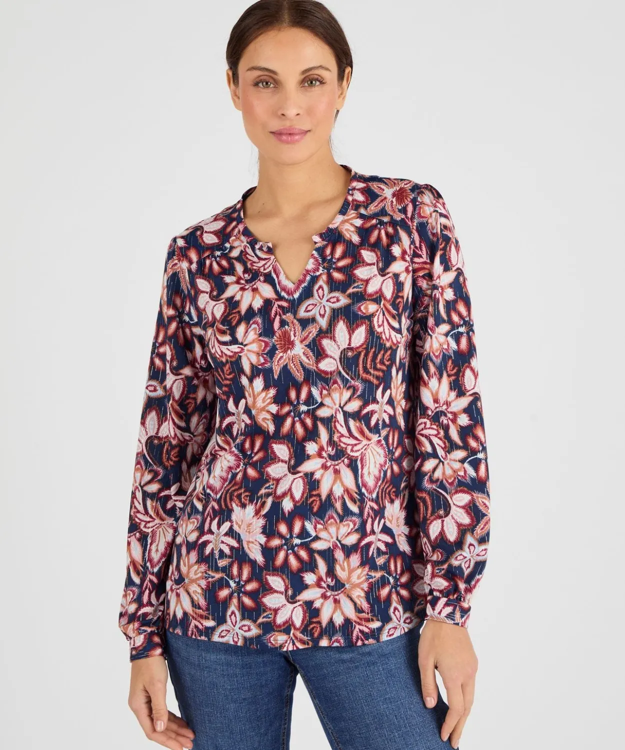 T-shirt maille crêpe stretch fil brillant