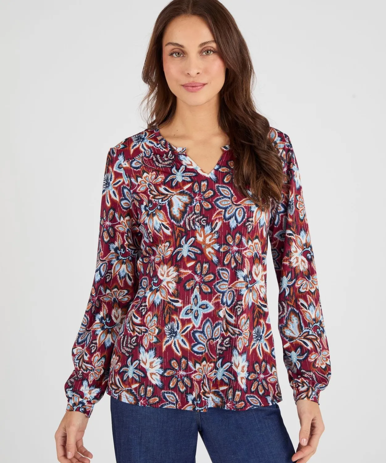 T-shirt maille crêpe stretch fil brillant