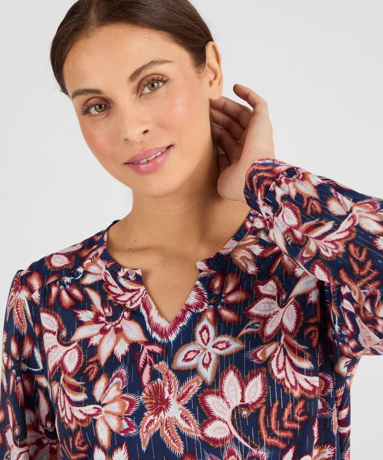 T-shirt maille crêpe stretch fil brillant