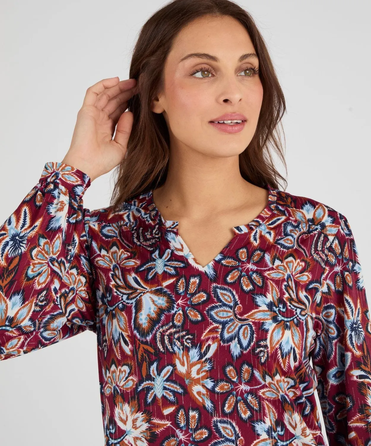T-shirt maille crêpe stretch fil brillant