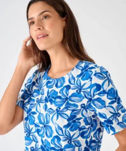 T-shirt maille gaufrée fleurie