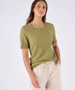 T-shirt maille jacquard effet froissé
