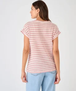 T-shirt maille jacquard rayée