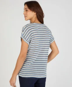 T-shirt maille jacquard rayée