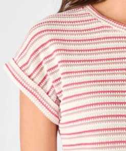 T-shirt maille jacquard rayée