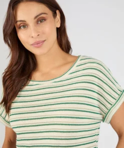 T-shirt maille jacquard rayée