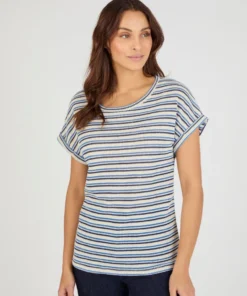 T-shirt maille jacquard rayée