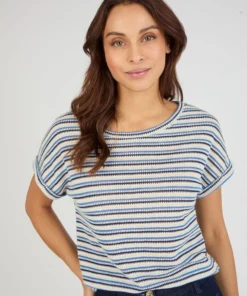 T-shirt maille jacquard rayée