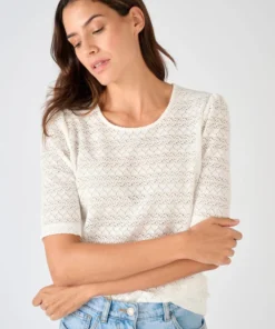 T-shirt maille jacquard reliéfée