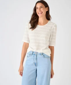 T-shirt maille jacquard reliéfée