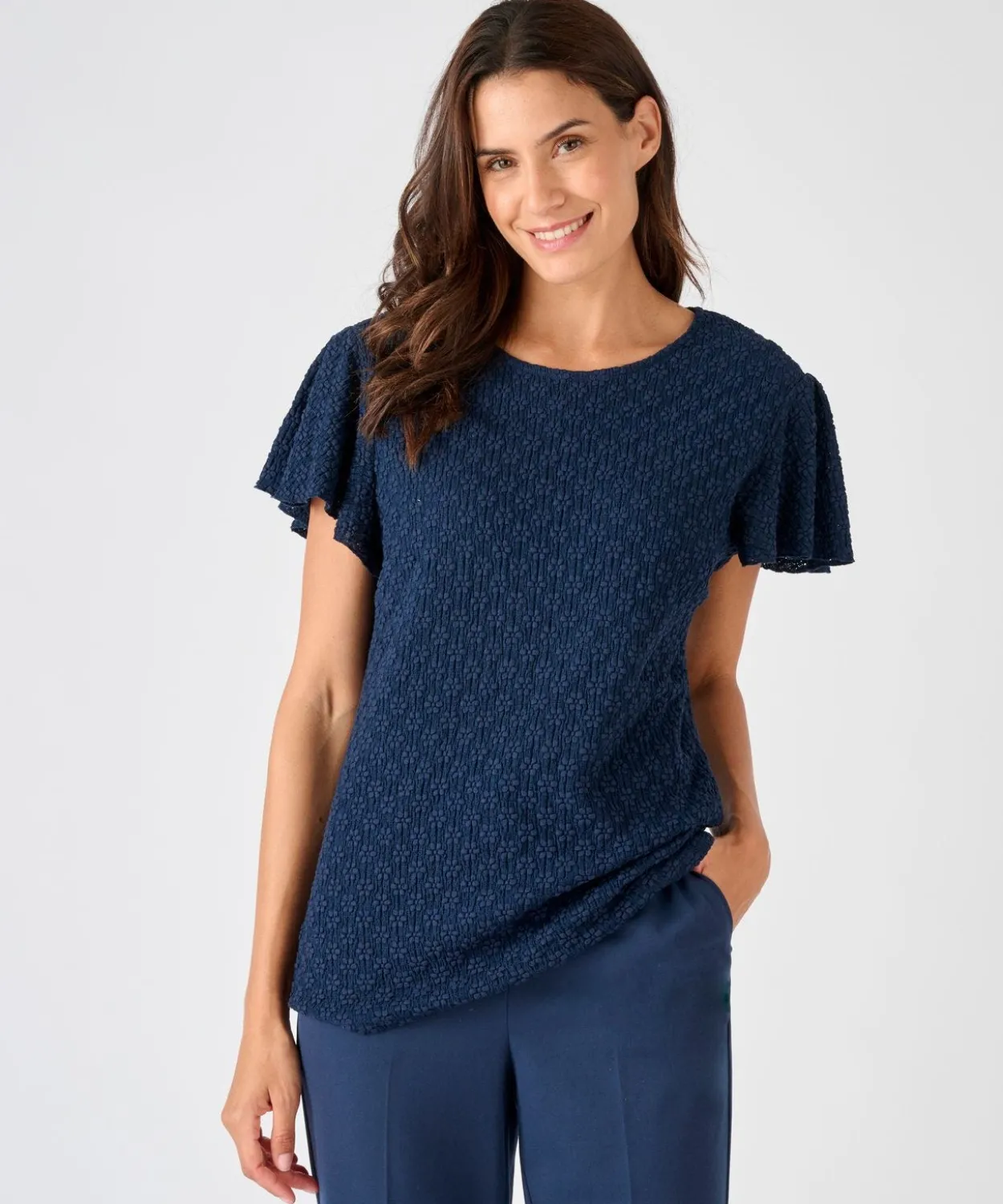 T-shirt maille jacquard reliéfée