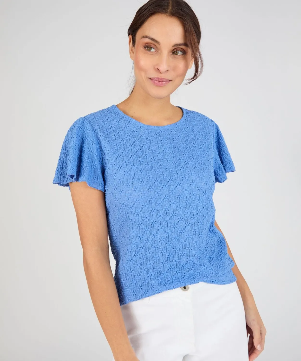 T-shirt maille jacquard reliéfée