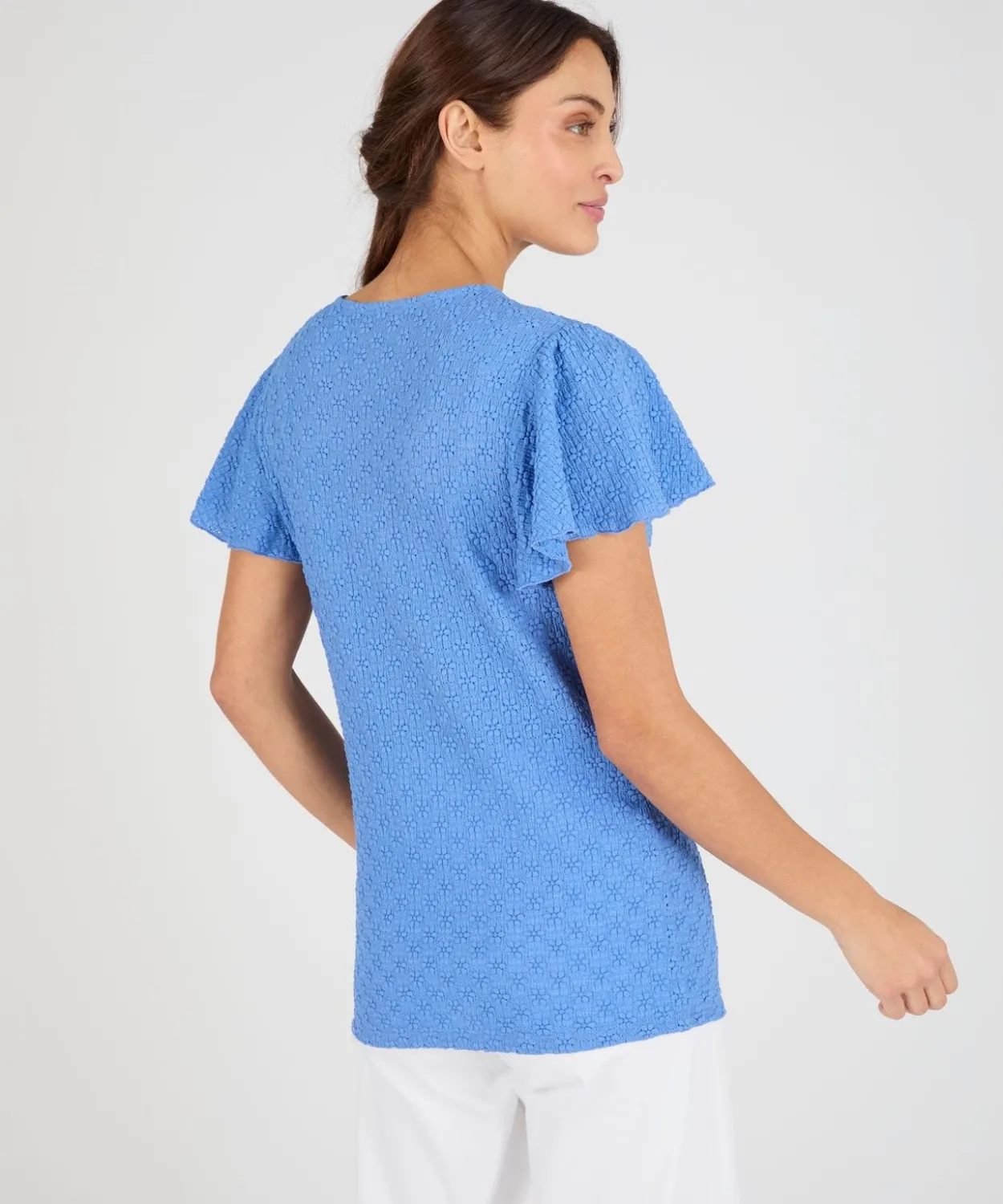 T-shirt maille jacquard reliéfée