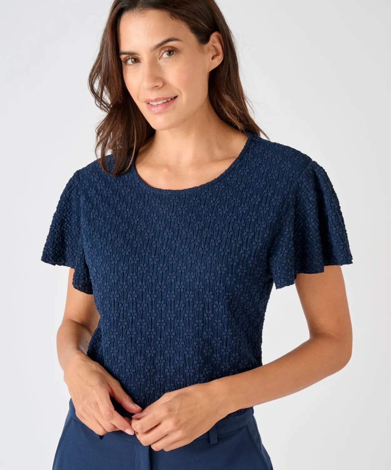 T-shirt maille jacquard reliéfée