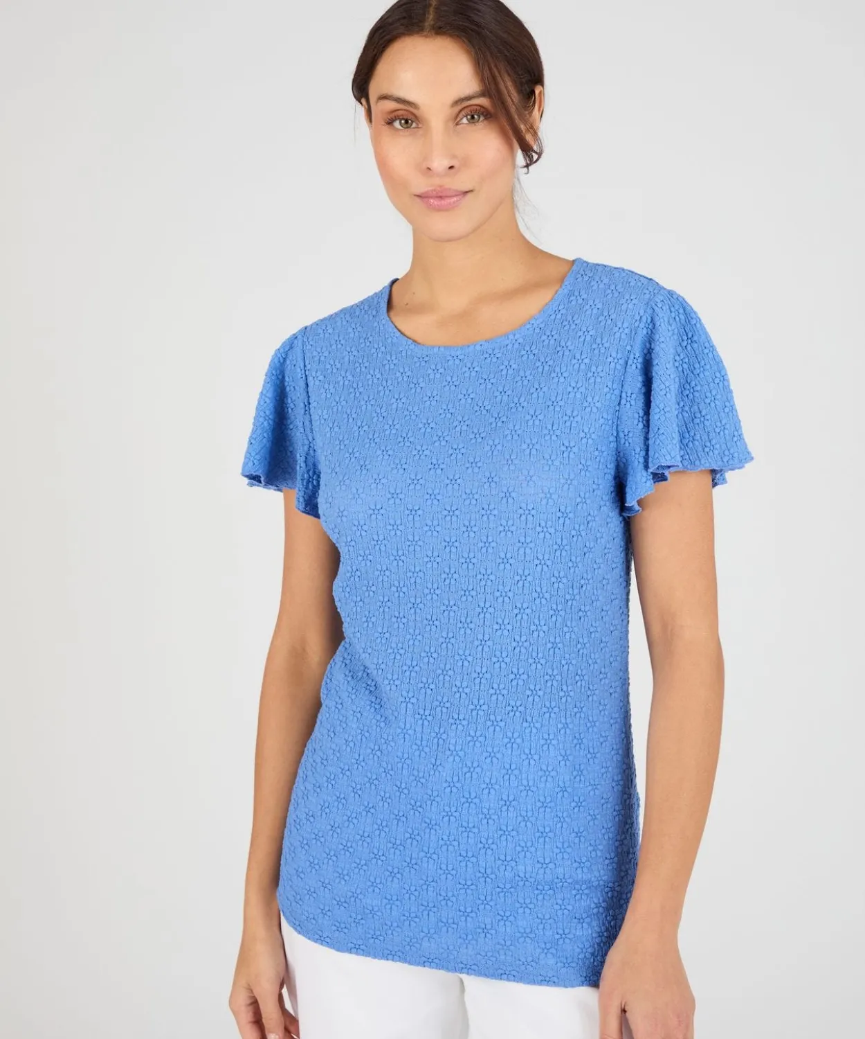 T-shirt maille jacquard reliéfée
