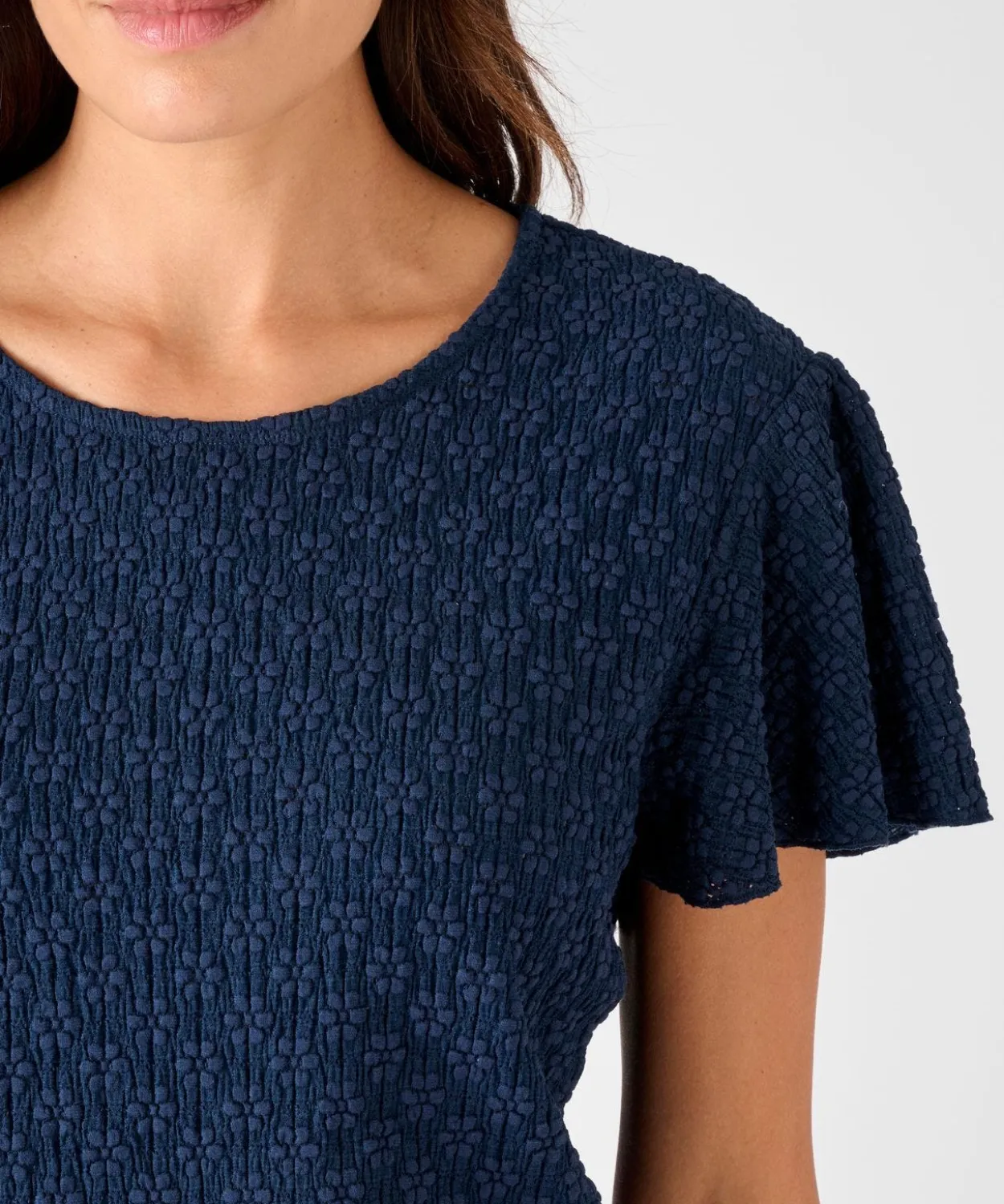 T-shirt maille jacquard reliéfée