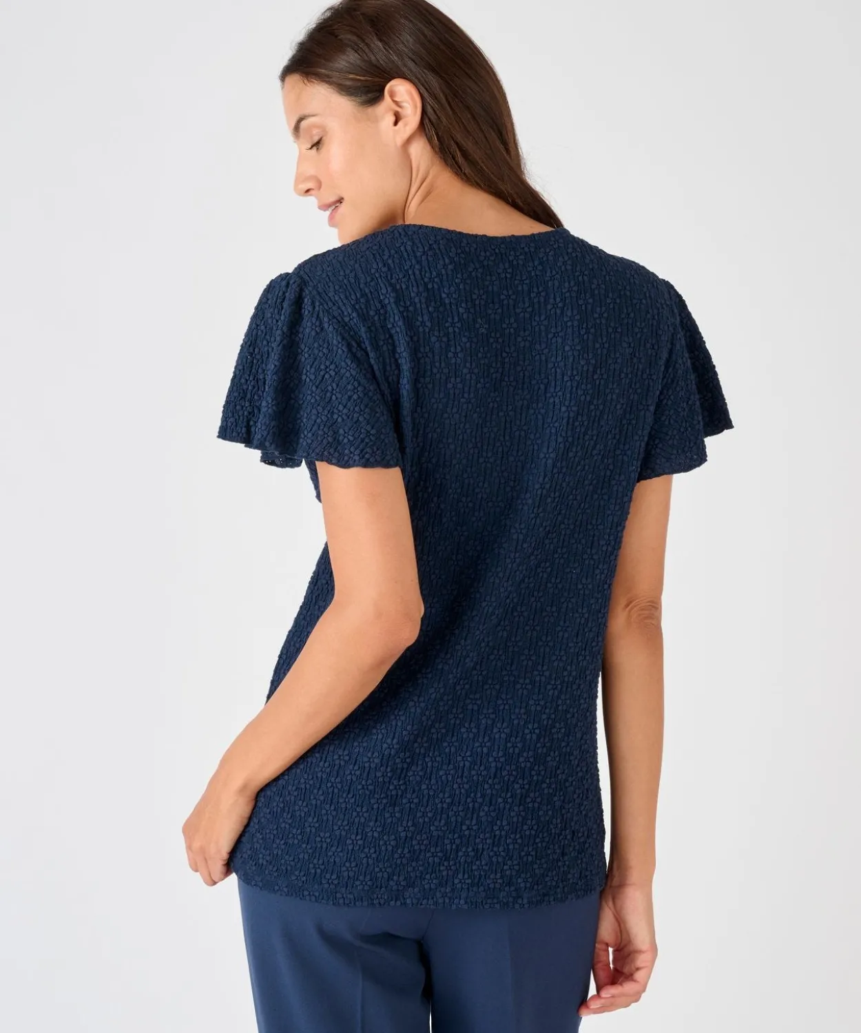 T-shirt maille jacquard reliéfée