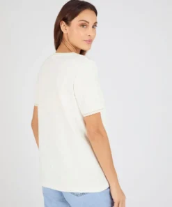 T-shirt maille jacquard reliéfée