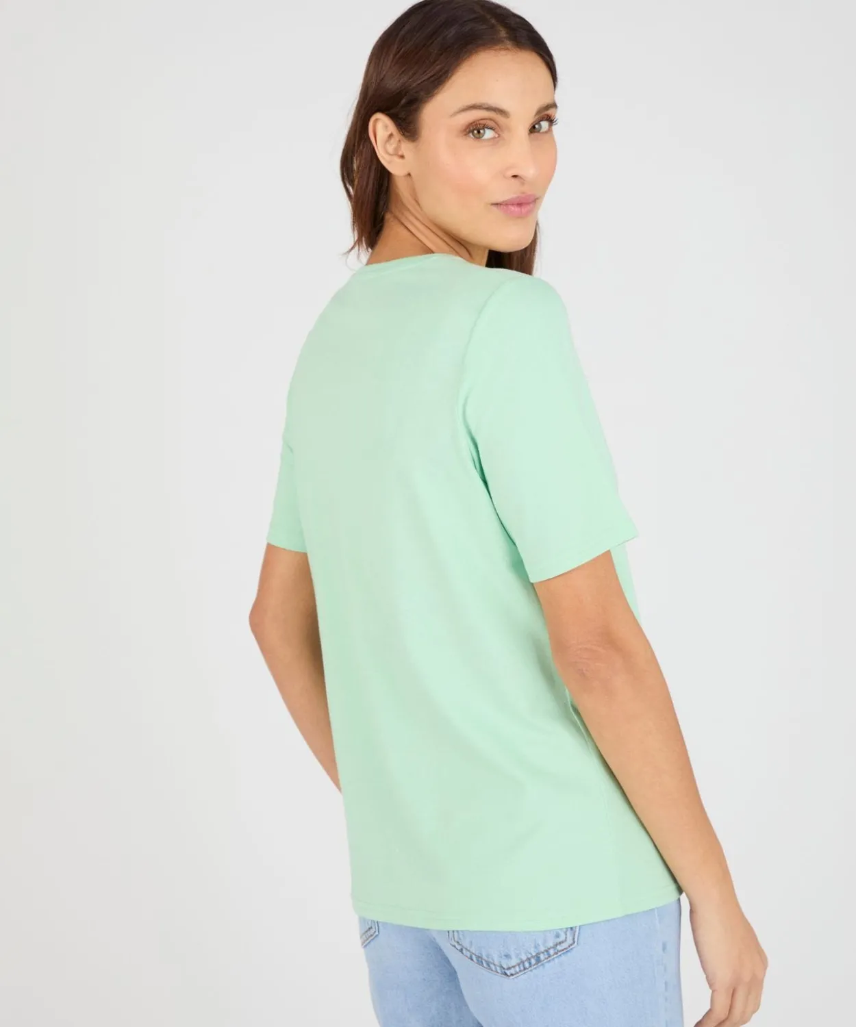 T-shirt maille jersey motif feuillage