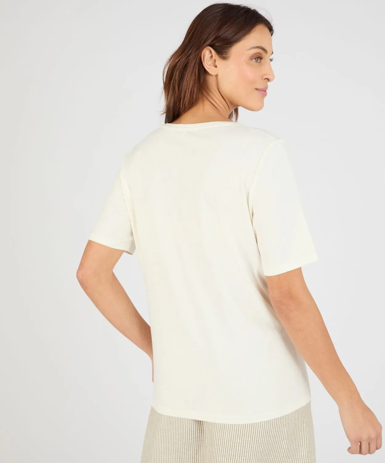 T-shirt maille jersey motif feuillage