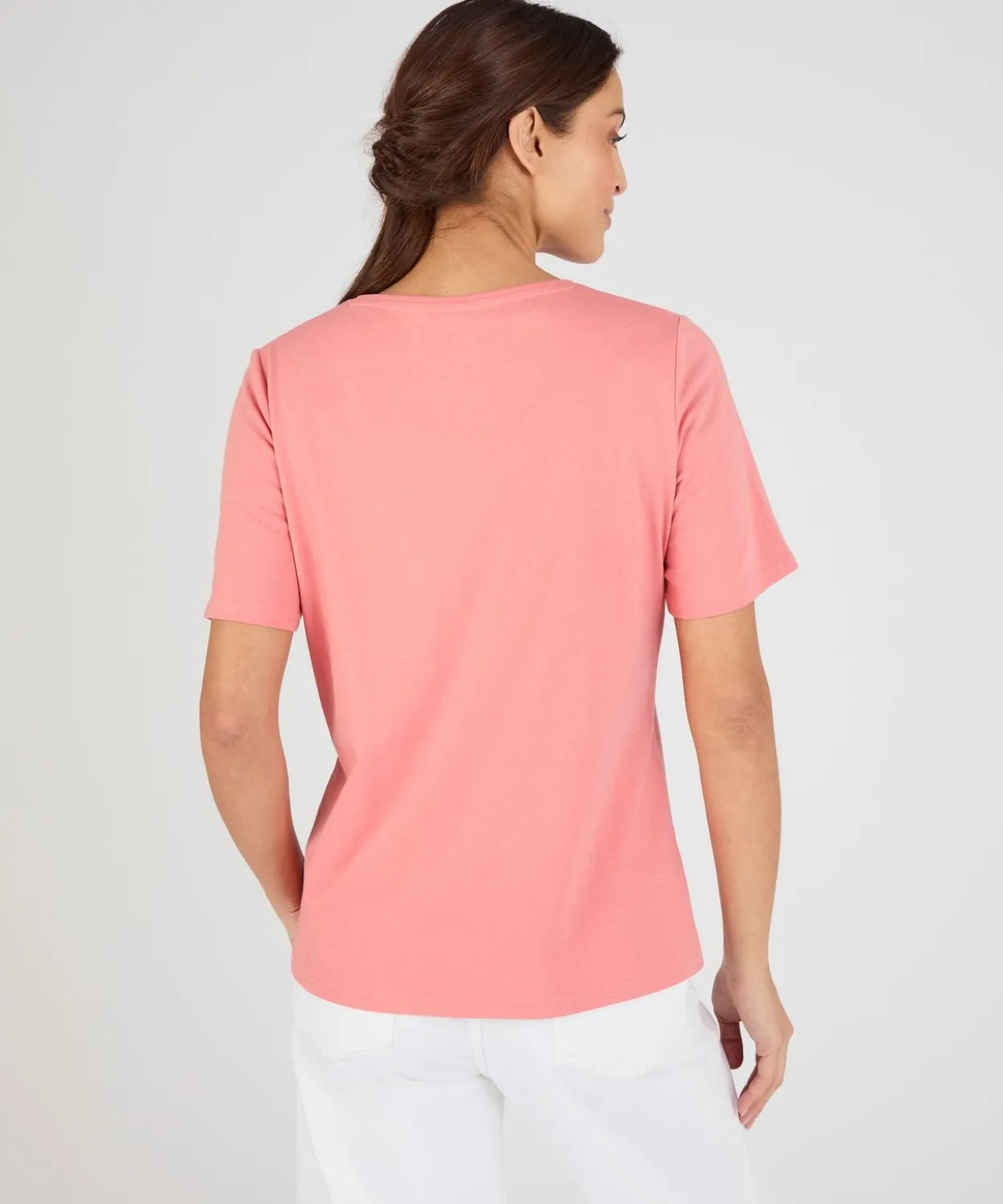 T-shirt maille jersey motif feuillage