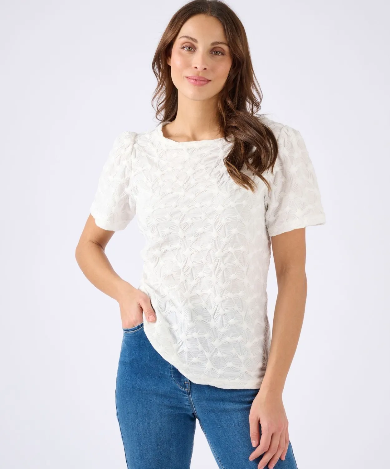 T-shirt maille reliéfée
