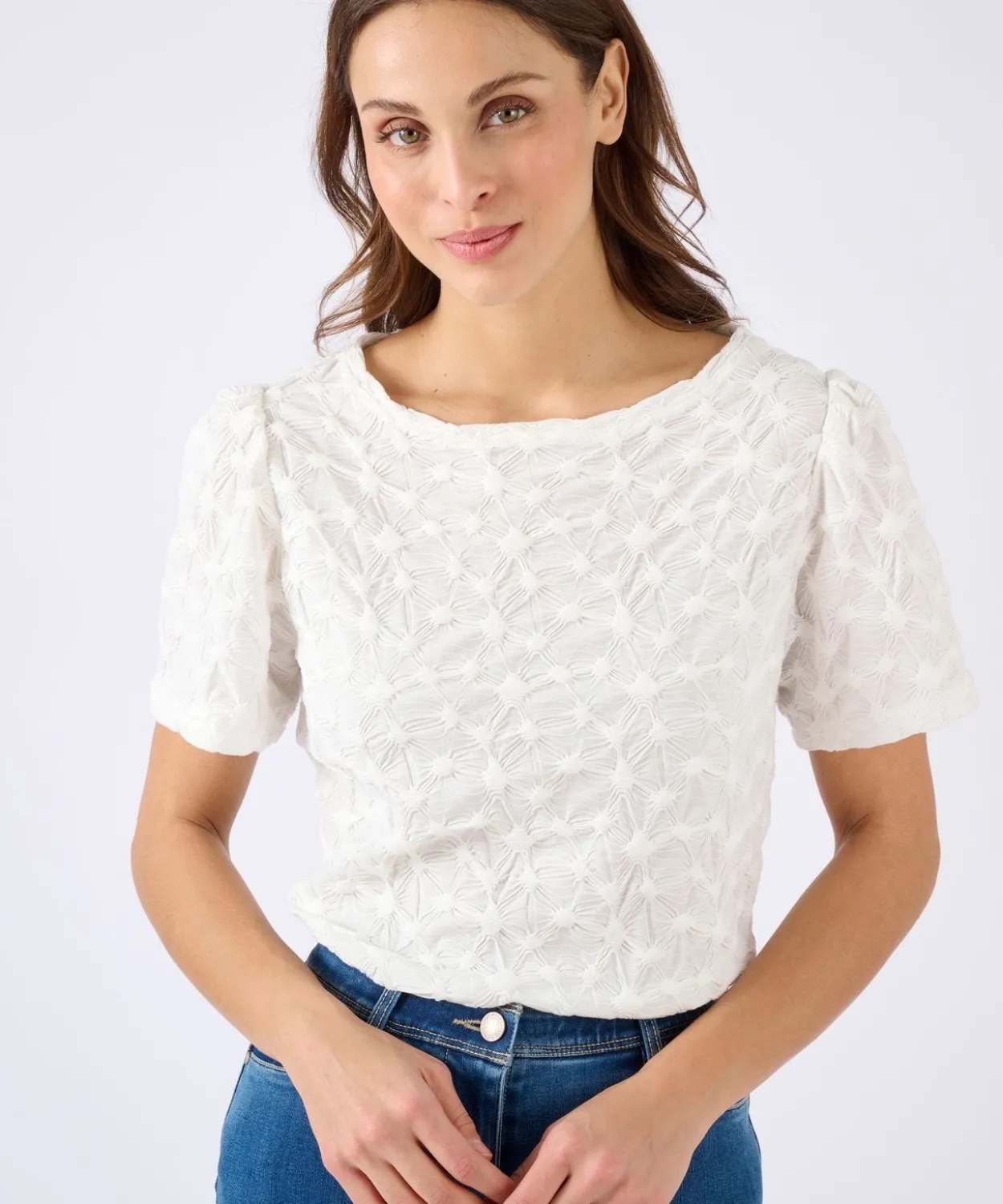 T-shirt maille reliéfée