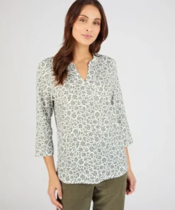 T-shirt maille texturée fleurie