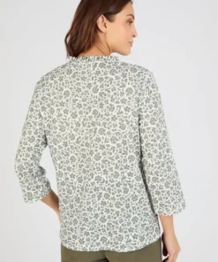 T-shirt maille texturée fleurie