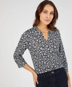 T-shirt maille texturée fleurie