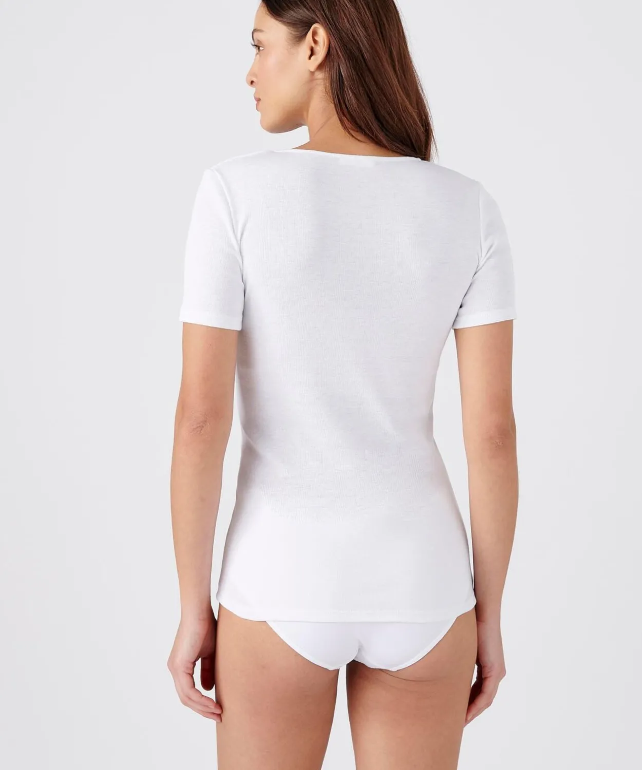 T-shirt manches courtes fine côte guipure Thermolactyl