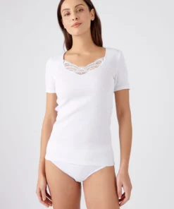 T-shirt manches courtes fine côte guipure Thermolactyl