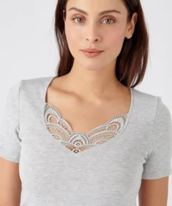 T-shirt manches courtes fine côte guipure Thermolactyl